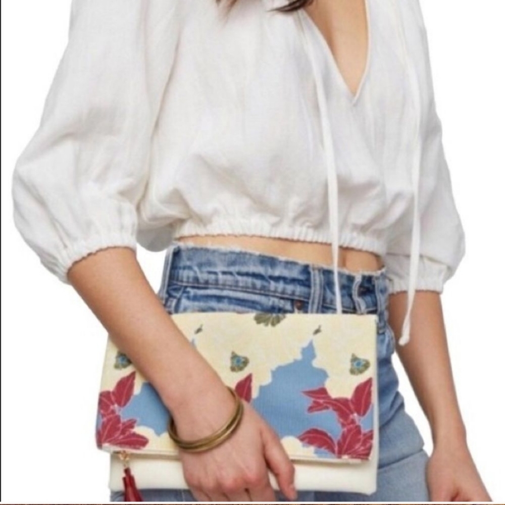 Rachel Pally reversible bloom vegan leather clutch